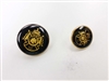 Blazer Button 122 - 2 Sizes (Golden Shield on Black Background) - in Pack