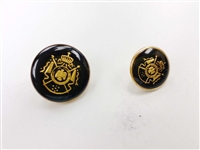 Blazer Button 122 - 2 Sizes (Golden Shield on Black Background) - in Pack