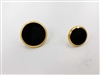 Blazer Button 128 - 2 Sizes (Black Circle with Golden Rim) - in Pack