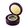 Personalized Gold Compass in Round Box w/ Rosewood Finish Keepsake Gift | Nuptial Necessities