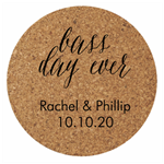 Personalized square or round cork coasters affordable wedding or party favor | Nuptial Necessities