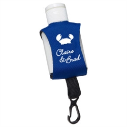 Personalized Sunscreen in neoprene case with handy clip wedding or party favor