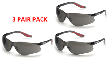 Elvex SG-14G Black Temples, Grey Lens Xenon Safety Glasses - 3 Pair Pack