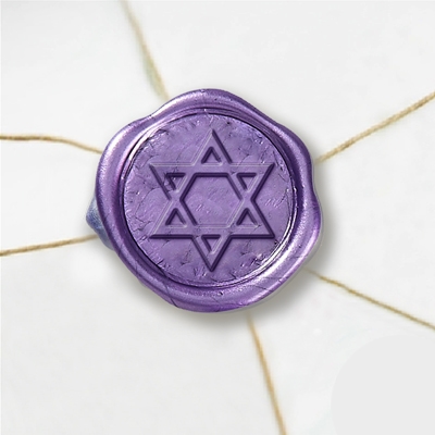 Self Adhesive Symbol Wax Seal Stickers  1 1/4" - Star of David