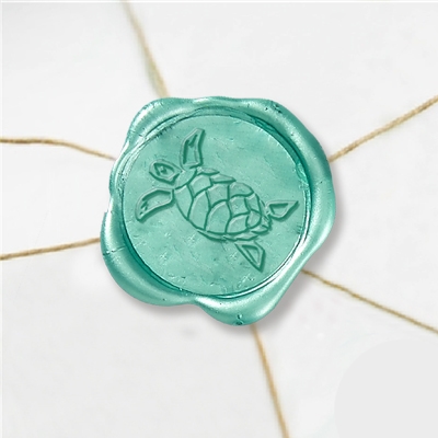 Self Adhesive Symbol Wax Seal Stickers  1 1/4" - Sea Turtle