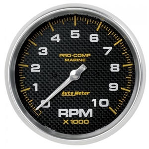 Auto Meter 200801 In Dash Tachometer 0-10,000 RPM Marine Carbon Fiber