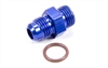-6 ORB 9/16-18 Thread to -6 Flare Adapter Blue