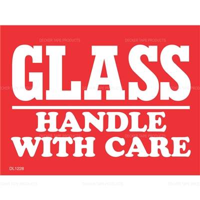 DL1228 <br> GLASS HANDLE WITH CARE <br> 3" X 4"