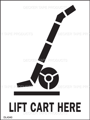 DL4340 <br> LIFT CART HERE <br> 3" X 4"