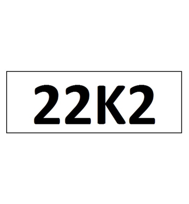 "22K2" DECAL - 4" LETTERS