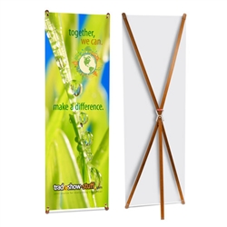 Eco-friendly Bamboo X Banner Stand Display