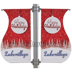 S-Shaped Double-Span Street Pole Banner