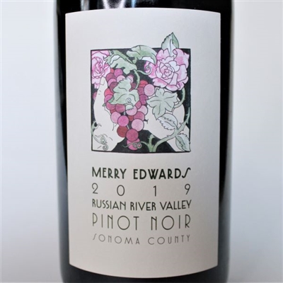 750ml bottle of 2019 Merry Edwards Pinot Noir from the Russian River Valley AVA of Sonoma County California