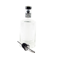 Jewel Top Oil & Vinegar Bottle Clear Glass includes a crystal stopper and also a pourer with greek key pattern