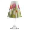 Floral tulip pattern translucent paper white wine glass shades.    Made in the USA.