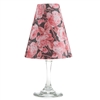 Floral bright rose pattern translucent paper white wine glass shades.    Made in the USA.