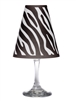 Zebra White Wine Glass Shades Party Pack by di Potter black white gray paper vellum animal print wine glass with flameless tea light