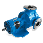Viking L124A-IRV rotary gear pump, 2" NPT ports, standard cast iron construction with relief valve, bronze bushings, packed stuffing box