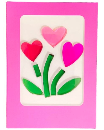 GelGems Heart Flowers Greeting Card