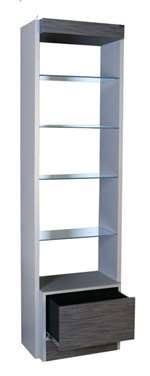 Edge Retail Display w/ Glass Shelves and Drawer