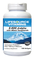 E-400  d-alpha (268 mg Vitamin E)  w/ Mixed Tocopherols and Selenium - 100 Softgels
