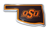Oklahoma State OSU State Shaped Auto Emblem
