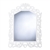 Fleur-de-lis White Wood Arch Mirror