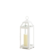 Medium Country White Open Top Candle Lantern