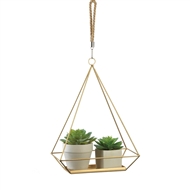 Golden Hanging Rectangular Plant Holder