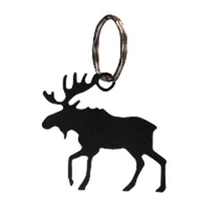 Black Metal Key Ring: Moose