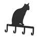 Black Metal Key Ring Holder: Cat Sitting