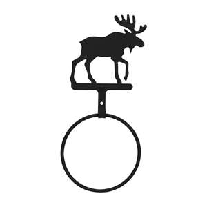 Moose Black Metal Towel Ring