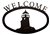 Lighthouse Black Metal Welcome Sign Large