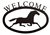 Running Horse Black Metal Welcome Sign Large