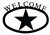 Star Black Metal Welcome Sign -Large