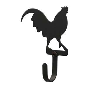 Rooster Black Metal Wall Hook -Small