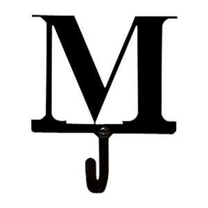 Letter M Black Metal Wall Hook -Small
