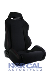 Black With Red Stitching Jdm Type R Style Racing Seat