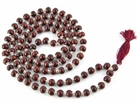 Wholesale Red Sandalwood with Silver Caps Prayer Mala