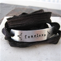 Fearless Bracelet, silk ribbon wrap