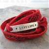 Live Life Ribbon Bracelet in Red Rattlesnake