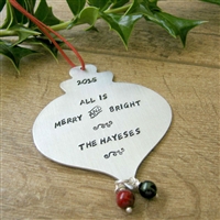 Personalized Christmas Ornament, All is Merry and Bright
