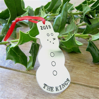Personalized Family Snowman Ornament