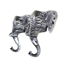 Elephant Wall Hook in an antique silver