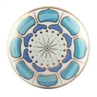 Turquoise Flower Ceramic Drawer Knob