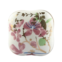 Pink Square Floral Ceramic Cabinet Knob