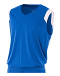 A4 Moisture Management V-Neck Muscle Jersey- YOUTH