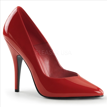 Smooth Red Patent Leather Womens Pumps