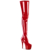 thigh high boots red stretch. patent red