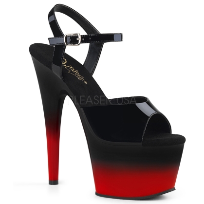 ADORE-709BR-H 7 inch Heel Two Tone Black and Red